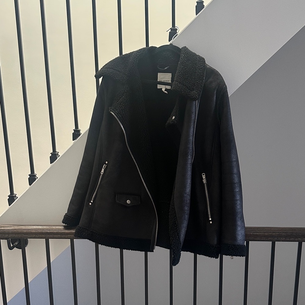 Avec Les Filles Black Textured Jacket